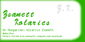 zsanett kolarics business card